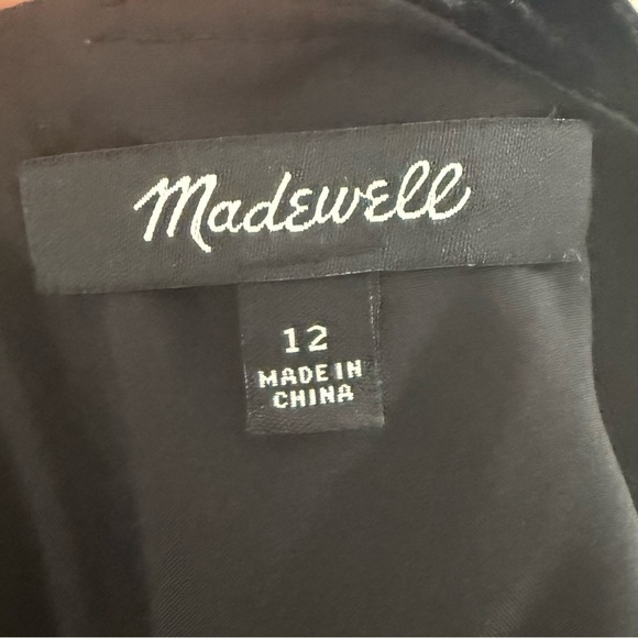 Madewell Crushed Velvet Wide Leg Cropped Jumpsuit – Black –‎ Size 12 - Picture 8 of 9